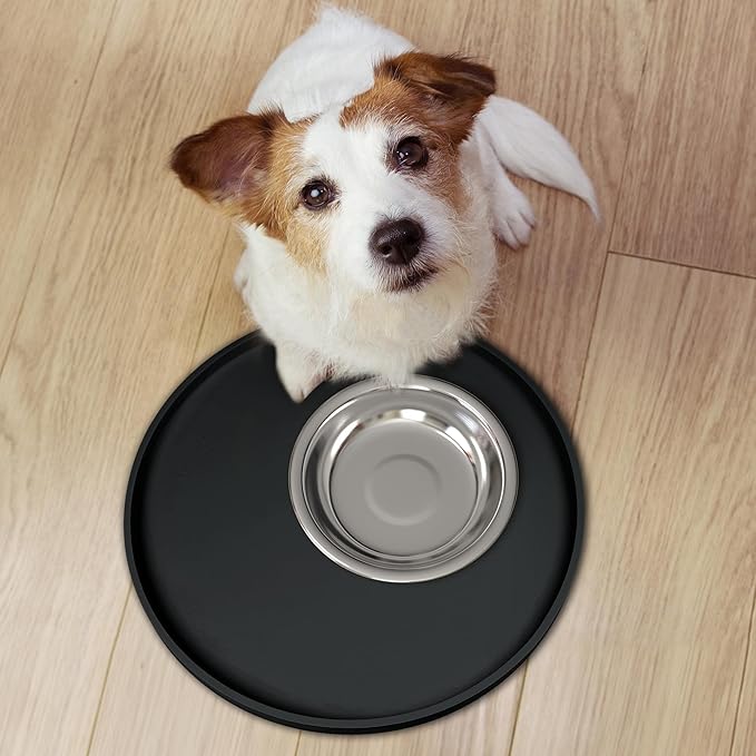 4 PCS Thickened Pet Silicone Food Mat, Nonslip Waterproof Cat Dog Feeding Bowl - Image 3