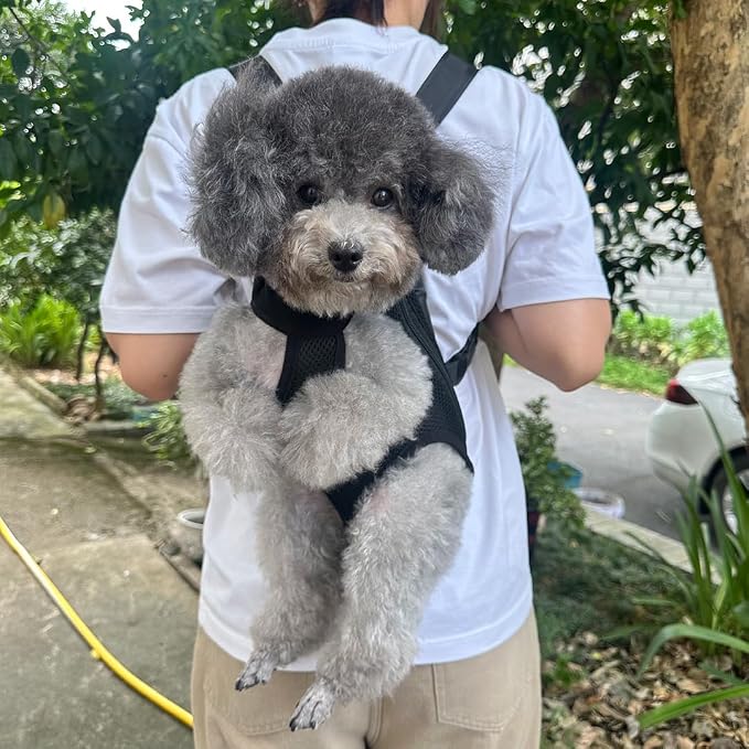 Pet Dog Carrier Backpack, Portable Breathable Mesh Chest Carrier, Polyester - Image 2