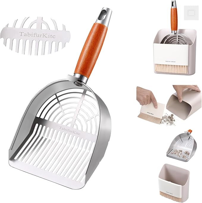 Custom 40% Thicker Side Edges 304 Stainless Steel Metal Cat Litter Scoop by Unknown