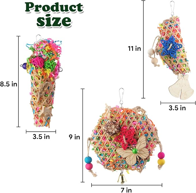 Bird Toys, Parakeet Foraging Toy, Hanging Chewing Toy, Bird Cage Accessories – - Image 7