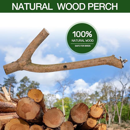 Bird Perch Stand, Natural Vitex Negundo Wood Parrot Perch Bird Cage Branch Perch - Image 3