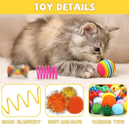 Kitten Toys, Cat Mouse Toy, Kitten Sparkle Crinkle Balls Furry Soft Pom Pom - Image 4
