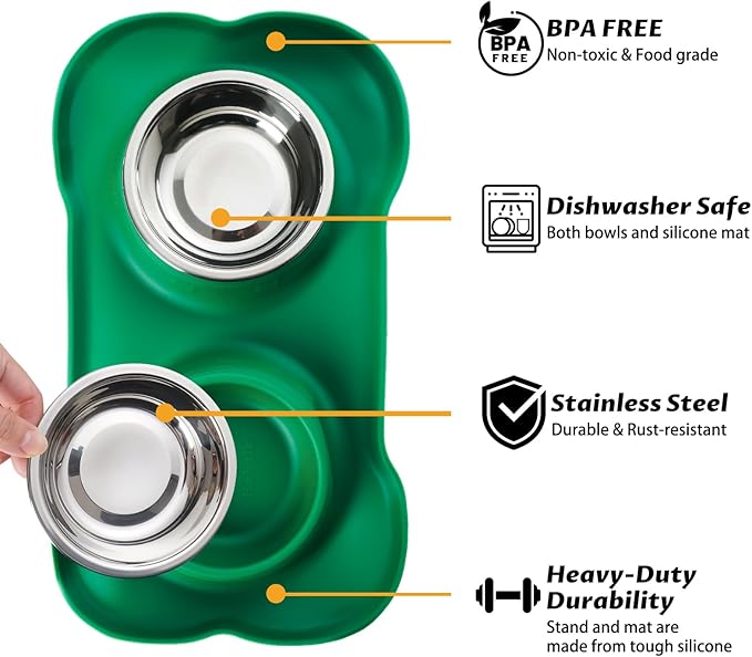 Hubulk Pet Dog Bowls 2 Stainless Steel Dog Bowl - Image 2