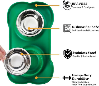 Hubulk Pet Dog Bowls 2 Stainless Steel Dog Bowl - Image 2