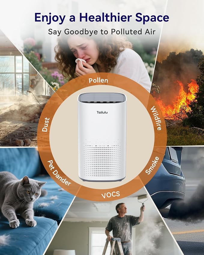 Air Purifiers for Home Large Room up to 1500ft², Tailulu H13 True HEPA Air - Image 8