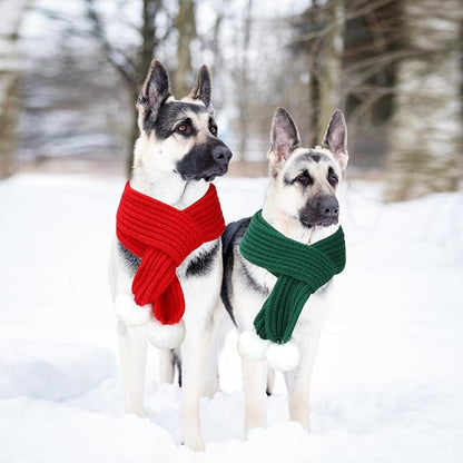 BWOGUE 2-Piece Knitted Dog Christmas Scarf & Bandana - Image 5