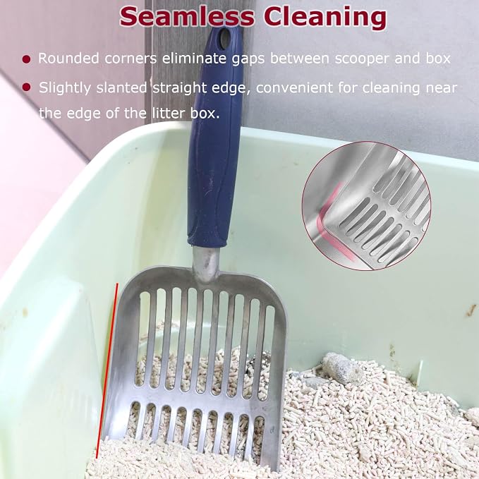 Cat Litter Scoop, Kitty Metal Scooper, Aluminum Alloy Sifter, Kitten Pooper - Image 4