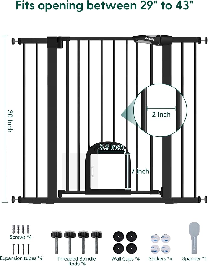 Babelio 36" Tall Upgraded Baby Gate - Image 8