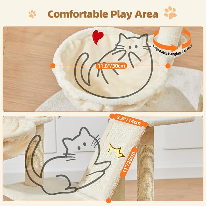 Taoqimiao Cat Tree, 38.5-Inch Cat Tower - Image 5