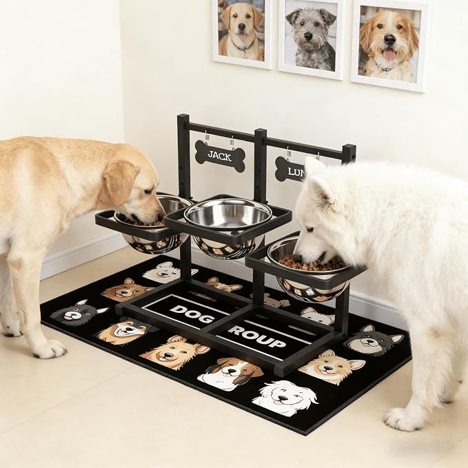 Elevated Dog Bowls for Large Dogs, 6 Height Adjustable Raised Stand - Image 6
