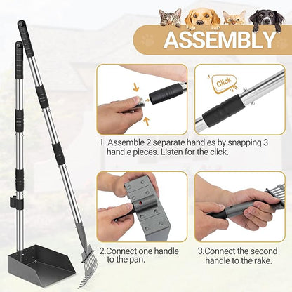 Heeyoo Dog Pooper Scooper, Dog Poop Tray and Rake Set, Pet Waste Removal Scoop - Image 4