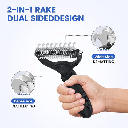 Double-Sided Pet Grooming Rake - Image 2