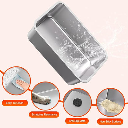 2PACK Stainless Steel Cat Litter Box, Never Absorbs Odors, Leak-Proof, - Image 6