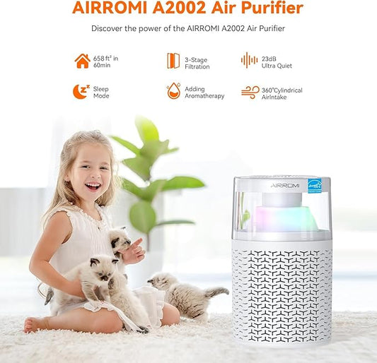 AIRROMI Air Purifiers for Bedroom Home, Activated Carbon Filter Cleaner - Image 2