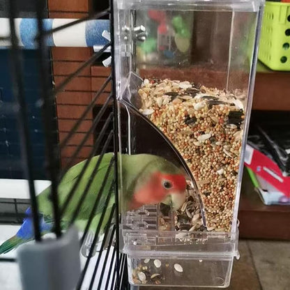 No Mess Bird Feeder for Cage, Automatic No-Spill Transparent Parrot Feeder - Image 5