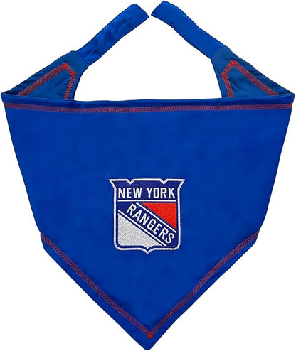 Pets First NHL New York Rangers TIE Bandana, Size Large/X-Large. Dog Bandana by PETSFIRST