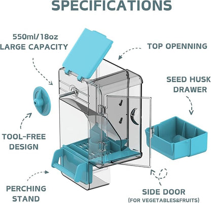 Automatic Bird Feeder, No Mess Bird Cage Feeder - Image 2