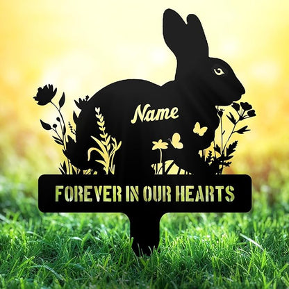 Personalized Rabbit Memorial Stakes – Metal Grave Markers by NIWAHO