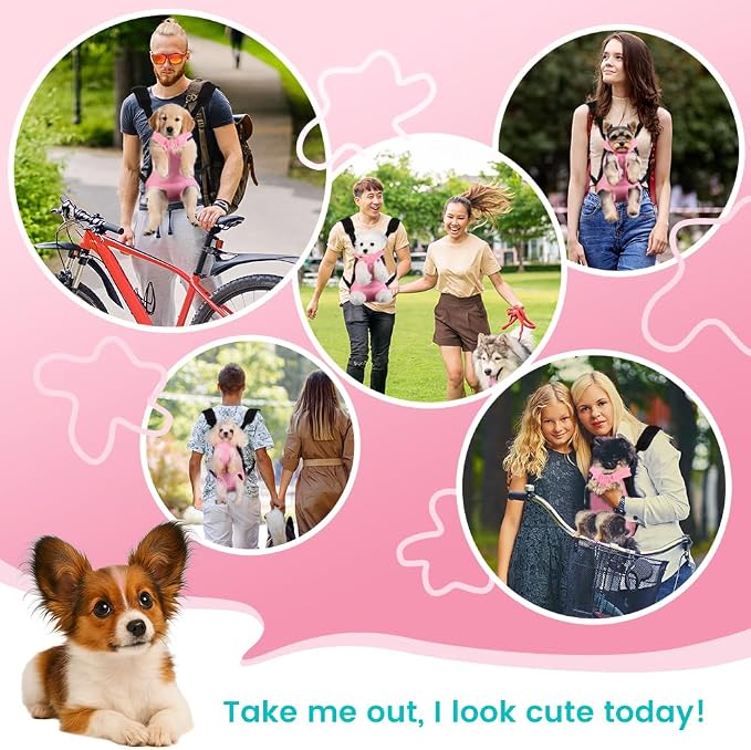 Dog Backpack Carrier, Thick Straps & Cushion, Pet Sling Front Backpacks - Image 8