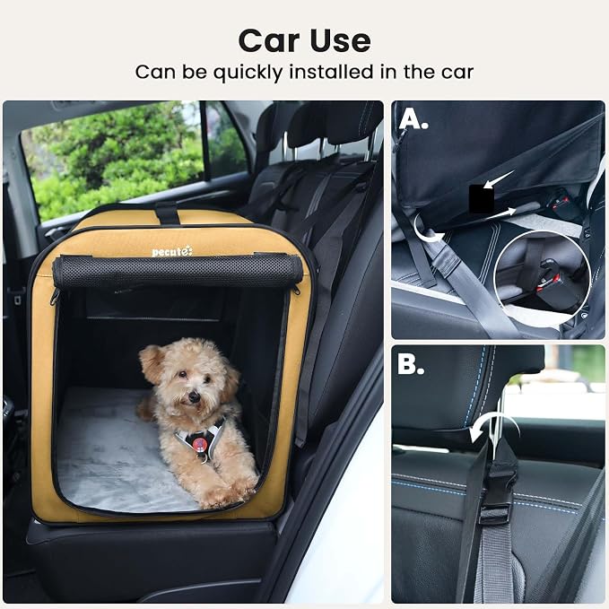 Dog Car Carrier Light Weight 24×17.7×20.5 in, Dog Carrier Easy to Assemble - Image 3