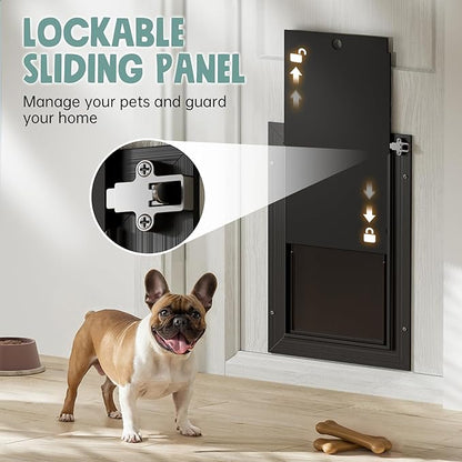 All Aluminum Cat Door Interior Door Black 3 Flaps, - Image 5