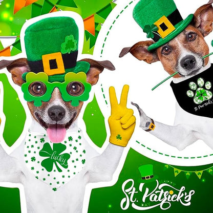 St. Patrick's Day Dog Bandana, 2 Pack Adjustable Holiday Party Pets Saint - Image 2