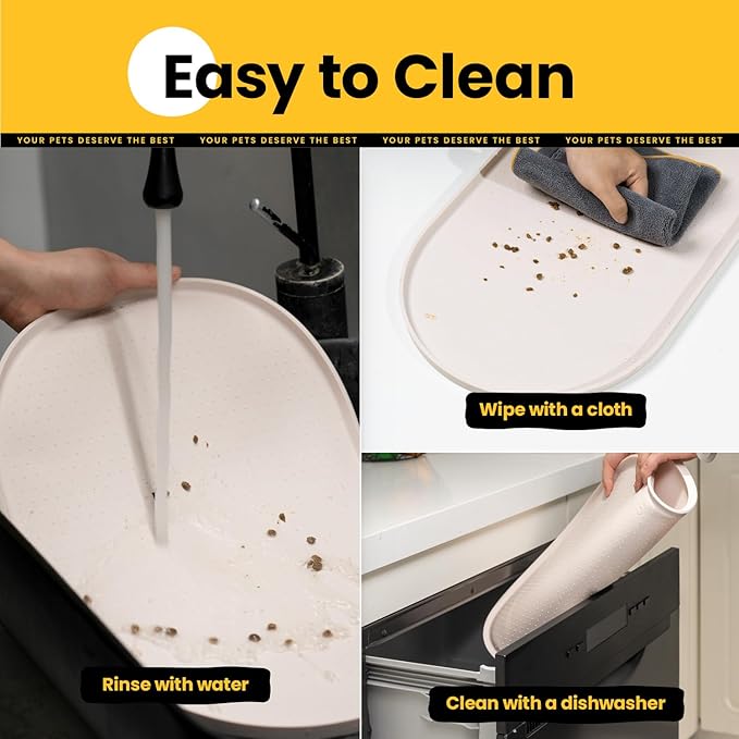 Dog Food Mat, Raised Edges Pet Food Mats - Image 6