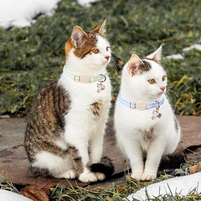 ARING PET 2 Pack Cat Collar-Cute Cotton Cat Collar Breakaway - Image 4