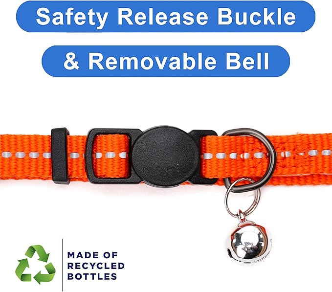 Pawtitas Recycled Orange Reflective Cat Collar – Eco-Friendly Breakaway Safety - Image 6