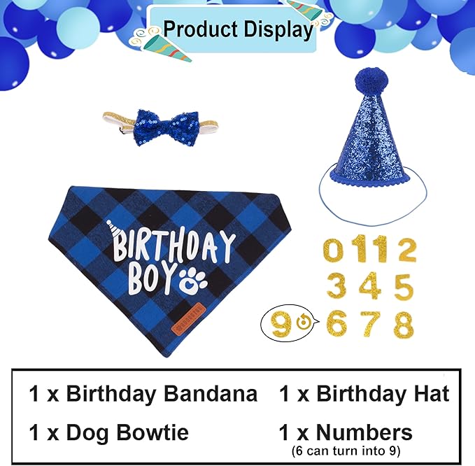 ADOGGYGO Dog Birthday Party Supplies, Pet Party Hat - Image 3