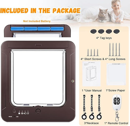 Smart Cat Door with 3 Collar Sensor, RFID Cat Door Collar Activated with Remote - Image 7