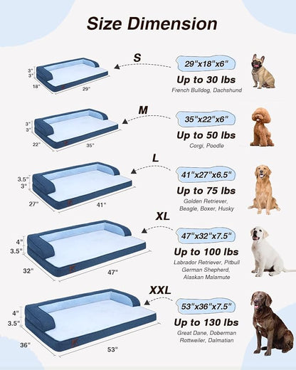 KSIIA Washable Dog Bed XL Senior Dog, Orthopedic Warm Soft Pet Sofa Waterproof - Image 7