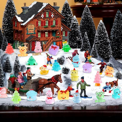 DIYDEC 40PCS Mini Christmas Luminous Figurines 40 Styles Christmas Resin - Image 6
