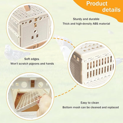 Folding Pigeon Cage Racing Pigeons Travel Cage Pairing Cage Plastic Two Doors - Image 5