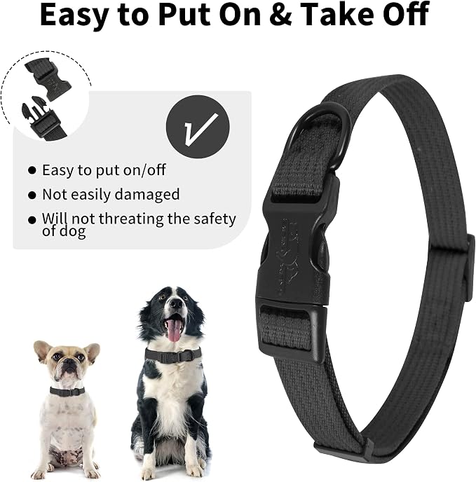 lynxking Dog Collar Soft Padded Breathable Cotton Solid Color Strong Adjustable - Image 4