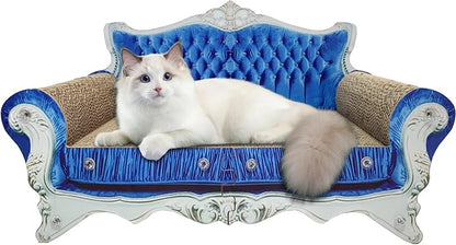 Luxury Cardboard Cat Scratcher Sofa Bed, Couch Shaped Cat Scratching Board by INRLKIT