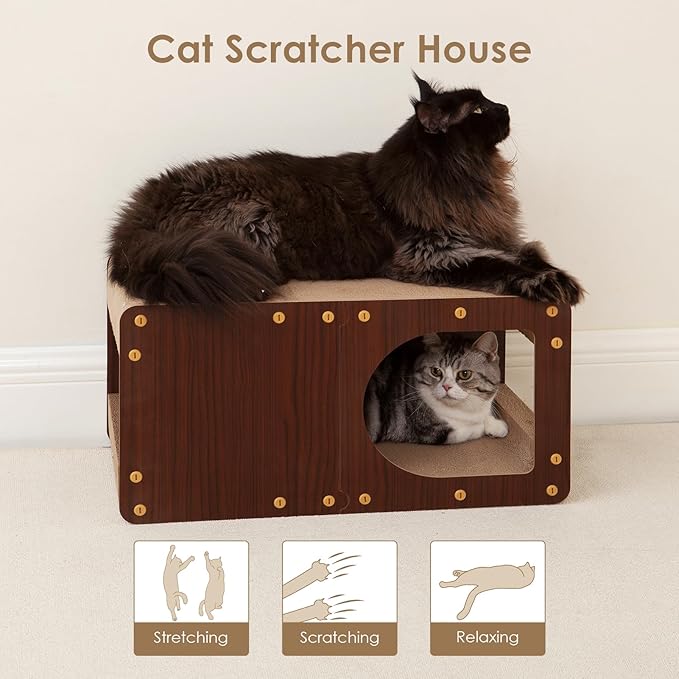 EHEYCIGA Cardboard Cat Scratcher House, 23-Inch Corrugated Cat Scratcher - Image 8