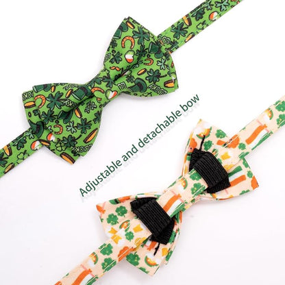 Faygarsle 2 Pack St Patrick's Day Cat Collar Cute Trefoil Gold Coin Printed - Image 3