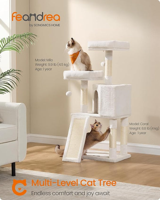 Feandrea Cat Tree, 45.3-Inch Cat Tower, Plush Condo - Image 2