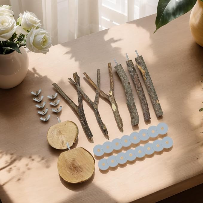 8-Piece Set Natural Wood Bird Perches - Image 7