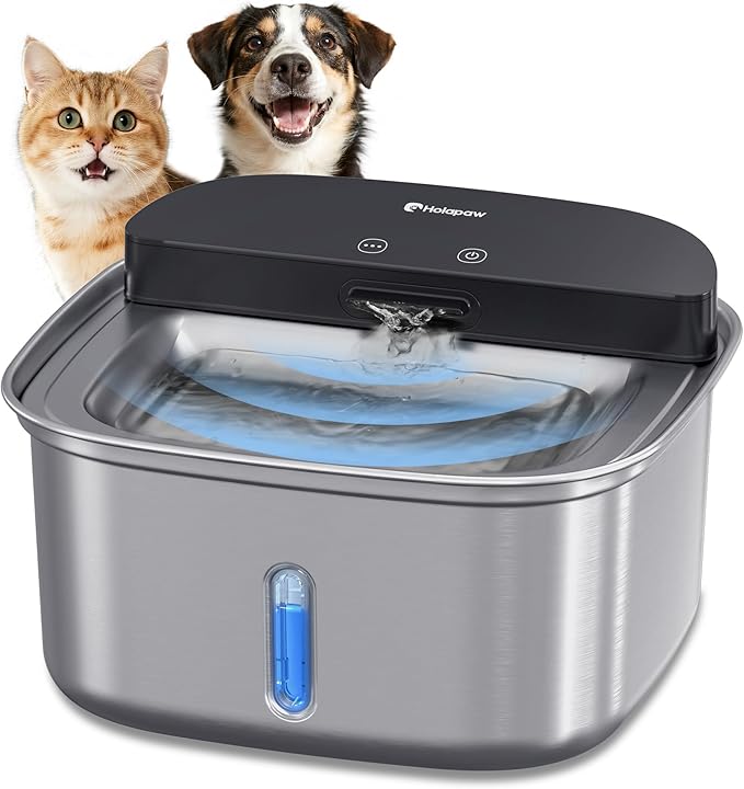Wireless Cat Water Fountain Stainless Steel, 128oz/3.78L Cordless Automatic by Unknown