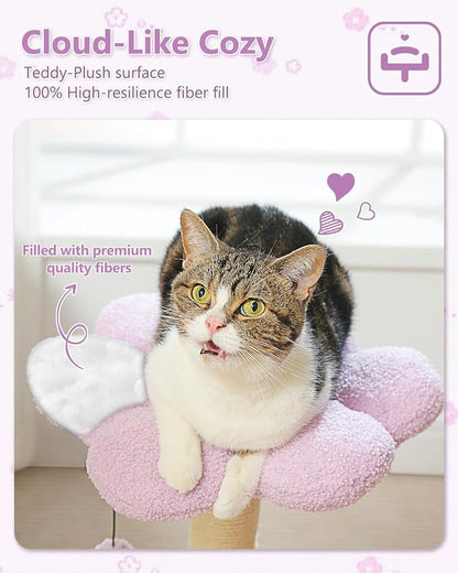 Flower Cat Scratching Post, Replaceable Toy Ball - Image 4