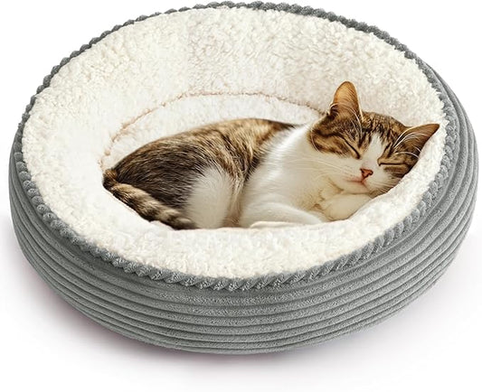 Love's cabin Round Donut Cat and Dog Cushion Bed, 20in Pet Bed by Lovescabin