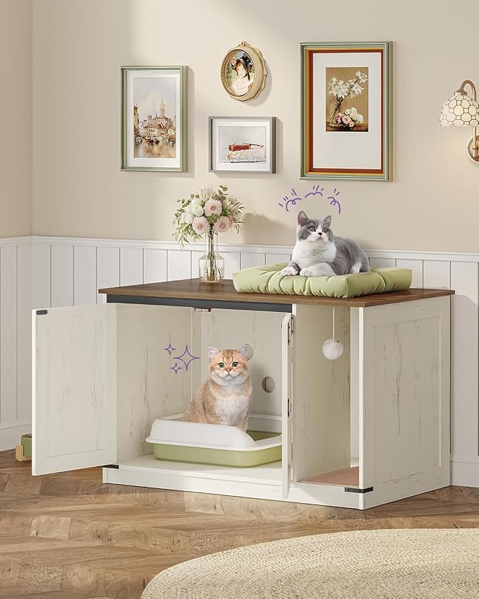 Cat Litter Box Enclosure, Hidden Litter Box Cabinet Furniture - Image 3