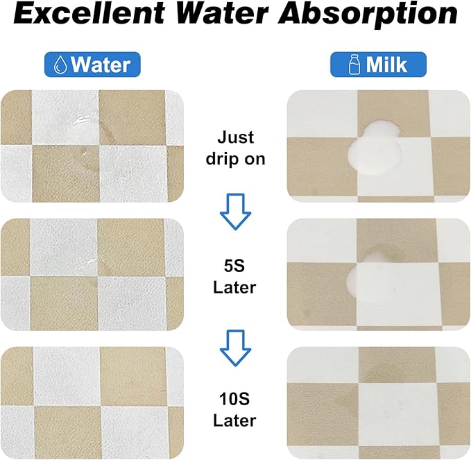 Checkered Dog Food Mat, Absorbent Leak-Proof Pet Feeding Mat, Quick Dry Cat - Image 4