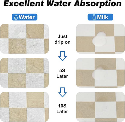 Checkered Dog Food Mat, Absorbent Leak-Proof Pet Feeding Mat, Quick Dry Cat - Image 4