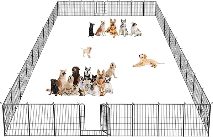 Dog Playpen Pet Fence Outdoor for Yard, 32inch 38 Panels Dog Pens Outside by Jhsomdr