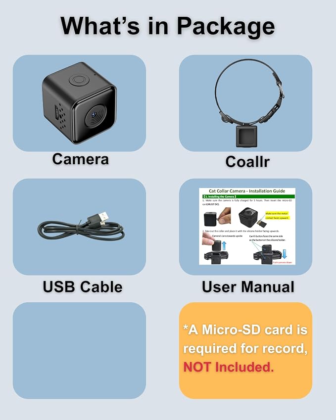 Dog Camera Collar 1080P HD Video Recording Pet POV Cam, NO WiFi NO APP - Image 6