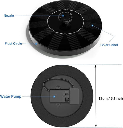 Solar Fountain, Floating Solar Powered Water Fountain Pump - Image 4