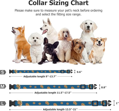 Cotton Handmade Dog Collar Cute and Distinctive Patterns Blue Rose - Image 3